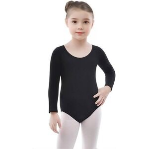 Magic Town Kids Black Long Sleeve Leotard Gymnastics Dance Ballet Size 10-12 XXL